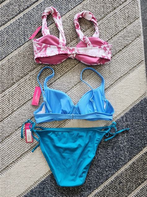 NEW Lot Of 3 XHILARATION Jrs Women S Bikini Tops And Bottoms