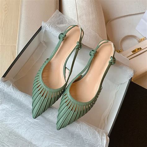 Summer Women S Shoes Open Heel Pu Single Shoe Fashion Sweet