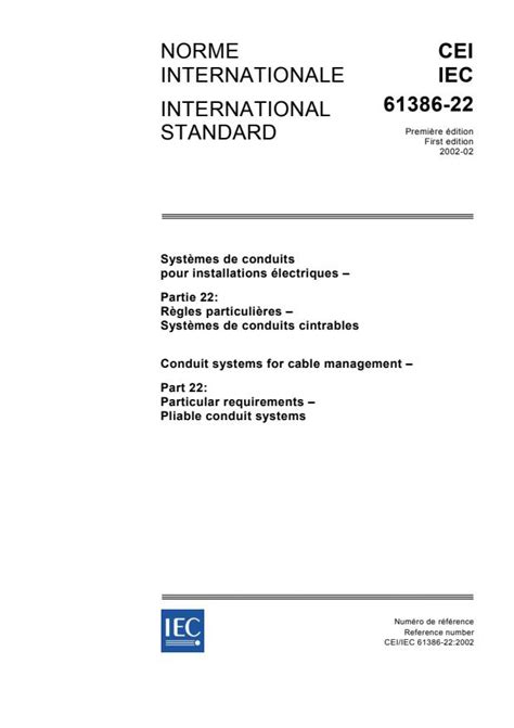 IEC 61386 22 2002 Conduit Systems For Cable Management Part 22