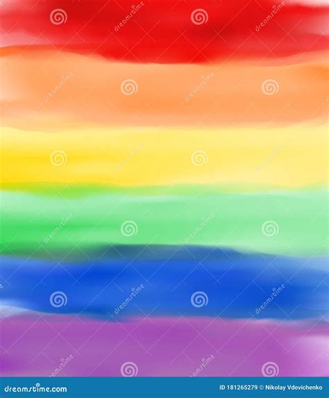 Rainbow Watercolor Illustration For Lgbt Pride Flag Or Background