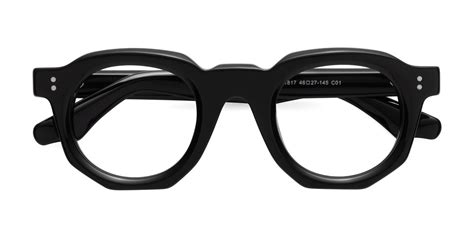 Black Geek Chic Acetate Geometric Eyeglasses Clio