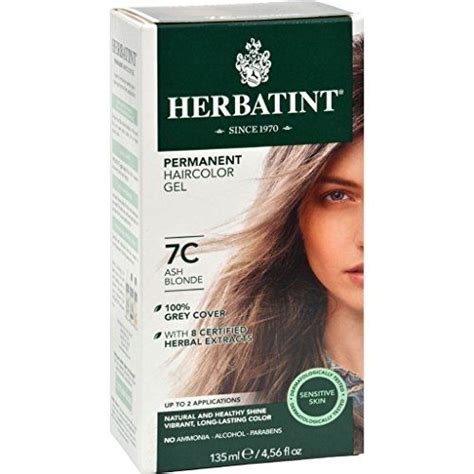 Herbatint 7C Ash Blonde Permanent Herbal Hair Colour Gel 135ml By Herbatint Herbal Hair Colour