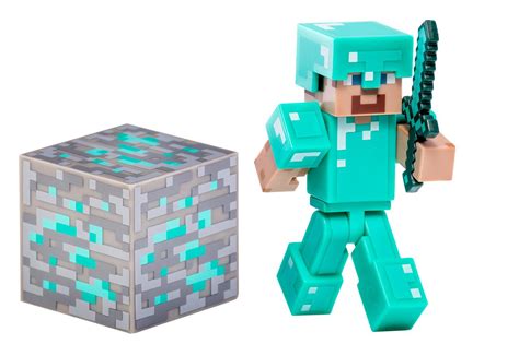 New Minecraft Steve Diamond Armor Flexible Feirce And Fight Kids Toy