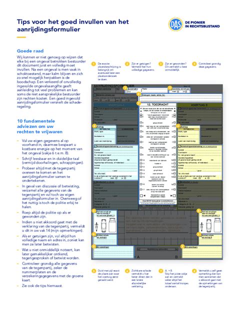 Invulbaar Online Ai Een Ongeval Hoe Vult U Het Aanrijdingsformulier