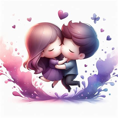 Premium Photo World Kissing Day Cute Couple Hug And Kiss