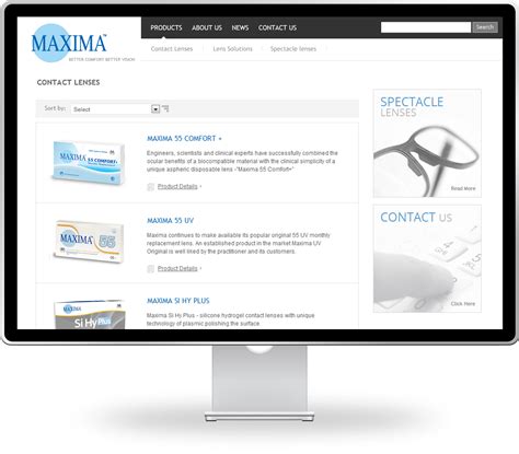 Maxima Optics - Imagefile Website Design and Development Services!