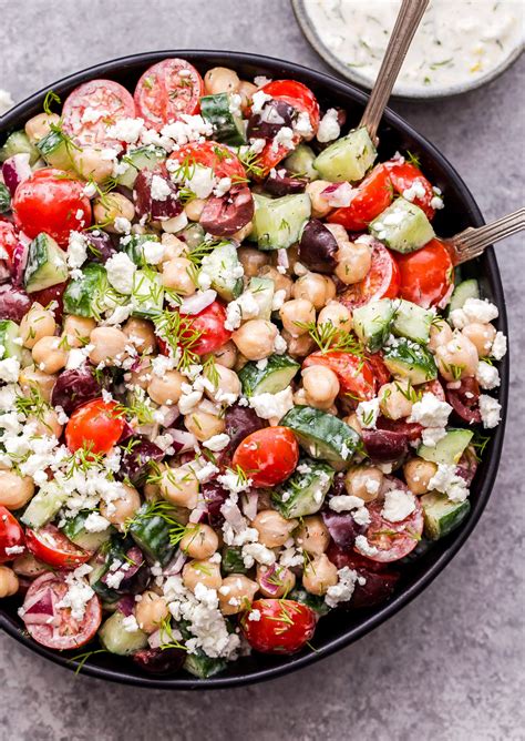 Greek Chickpea Salad With Tzatziki Dressing Recipe Runner