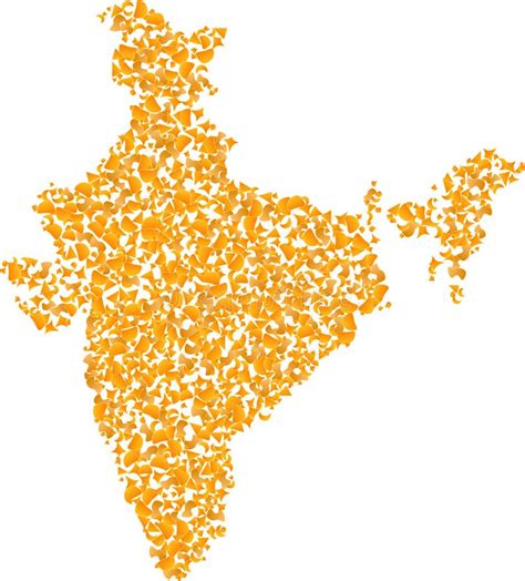 India Map Filled Golden Stock Illustrations 16 India Map Filled