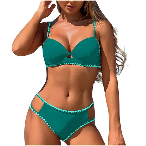 Lime Green Hawaiian Triangle Two Piece Beach Match Casual Micro Bikini Sets For Women Tops