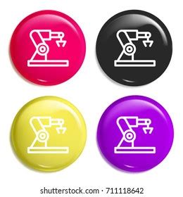 Machinery Multi Color Glossy Badge Icon Stock Vector Royalty Free