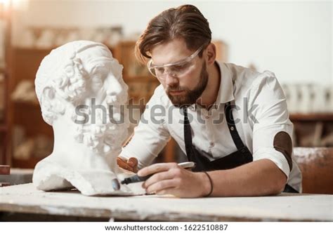 Male Sculptor Repairing Gypsum Sculpture Womans Stock Photo 1622510887 ...