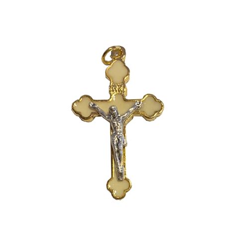 Small Gold And Colour Budded Crucifix Catholic Devotions