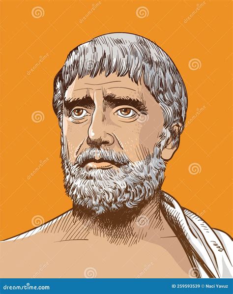 Thales of Miletus Cartoon Style Portrait, Vector Stock Vector ...