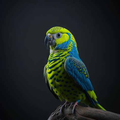 Un Loro Colorido Con Un Pico Negro Y Verde Se Sienta Foto Premium