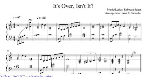 Steven Universe — It's Over, Isn't It Piano Sheets - Piano Sheet Music pdf