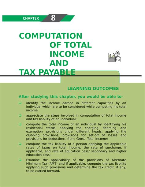 Computation Of Total Income And Tax Payable Chapter Computation Of