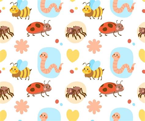 Premium Vector Insects Seamless Pattern