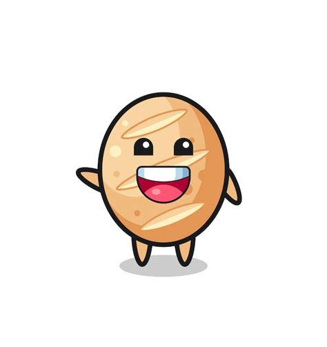 Premium Vector Happy French Bread Cute Mascot Character