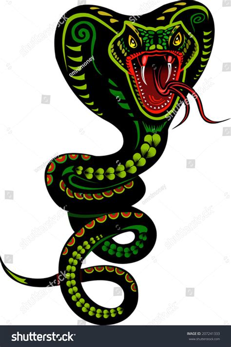 Snake Tattoo Cobra Stock Vector 207241333 - Shutterstock