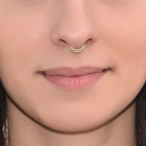 Gold Septum Piercing 14 Gauge Septum Ring Nipple Ring Etsy