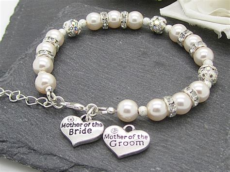 Mother Of The Bride Blush Pearl Bracelet Grooms Mum Thank You