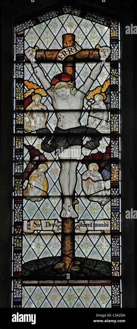 A Stained Glass Window By C E Kempe Co Depicting The Crucifixion