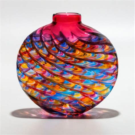 Coloured Glass Vases Optic Rib By Michael Trimpol Boha Glass