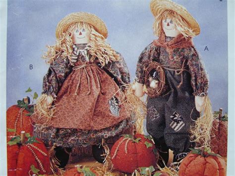 Scarecrow Sewing Pattern With Pumpkins Mccall S Crafts Etsy Canada