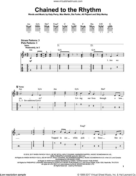 Chained To The Rhythm sheet music for guitar solo (easy tablature)