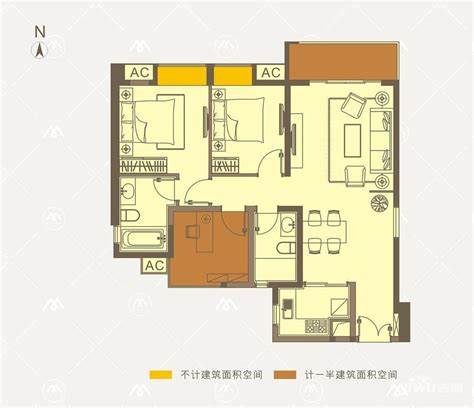 金海mcity（在售）金海m City——1栋01户型110㎡户型图佛山金海mcity2室2厅2卫、1100平方米户型图 吉屋网