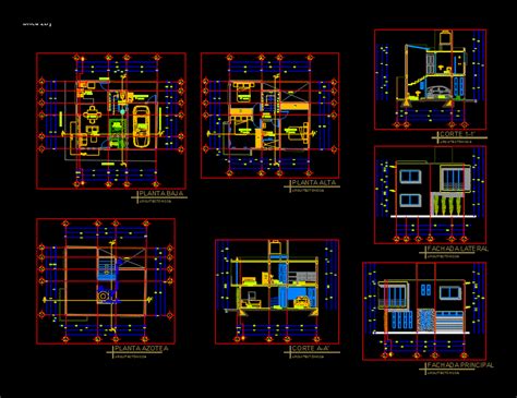 Vivienda Dos Plantas En Autocad Librer A Cad