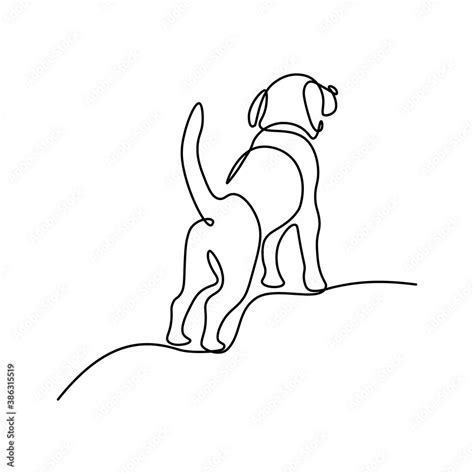 Dog Looking Back Drawing