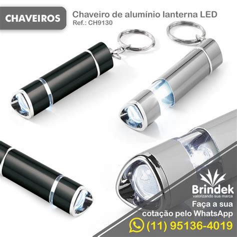 Chaveiro lanterna de alumínio LED