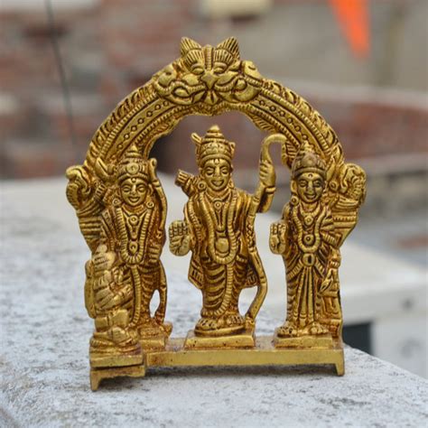 Pure Brass Shri Ram Darbar Idol Set Brass Handmade Ram Darbar Rama Sita