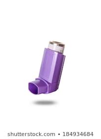 Asthma Inhaler Isolated On White Background Stock Photo