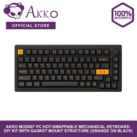 Akko MOD PC Hot Swappable Mechanical Keyboard DIY Kit With Gasket Mount Structure Orange On