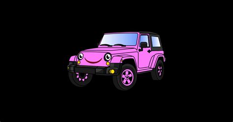 Cute pink car cartoon - Cute Pink Car Cartoon - Sticker | TeePublic