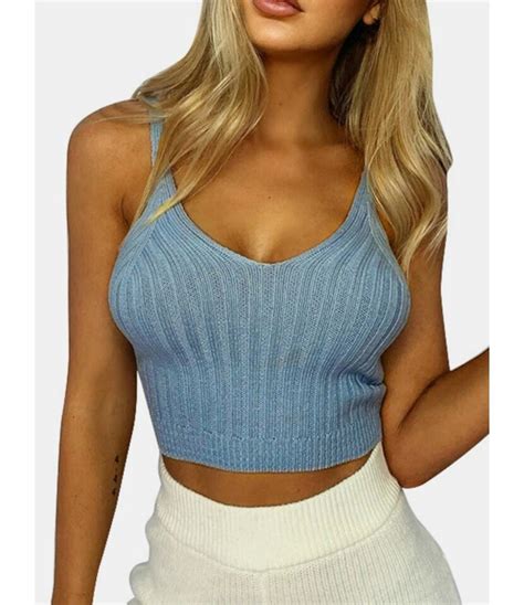 Sexy Slim Fit Solid Color Crop Cami Top