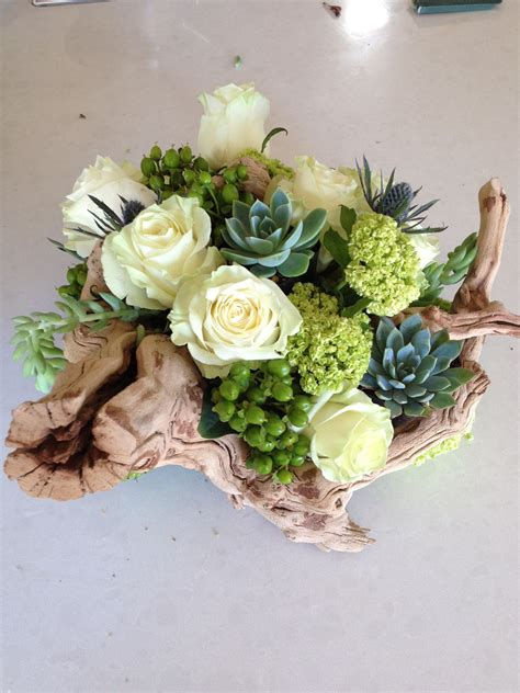 Driftwood Floral Arrangement I Made For A Friends Wedding Centerpiece