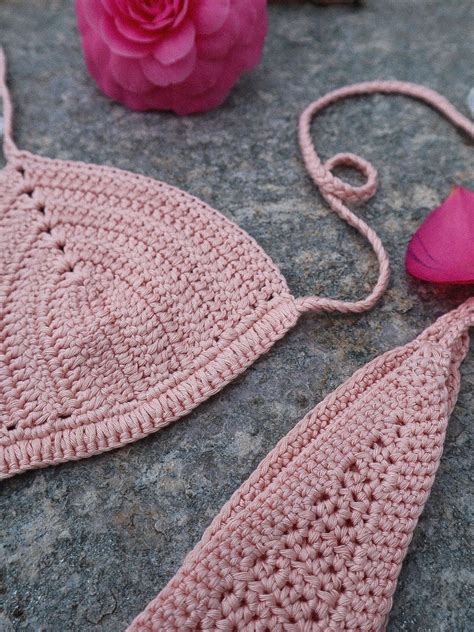 HANDMADE CROCHET BIKINI Set In 100 Cotton Custom Made Summer Swimwear Beachwear Swimsuit