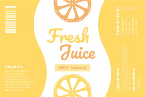 Fresh Juice Label Label Template