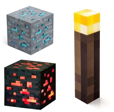 Minecraft Light Up Torch Redstone Diamond Ores Set Of 3 Minecraft