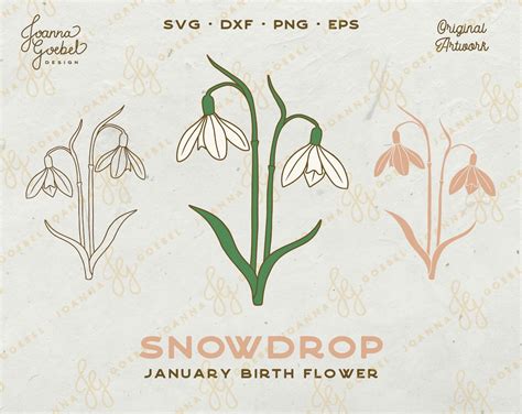 Snowdrop SVG January Birth Flower SVG Layered Flower Svg Birth Flower ...