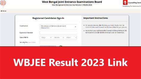 Wbjee Result 2023 Out Link Activated