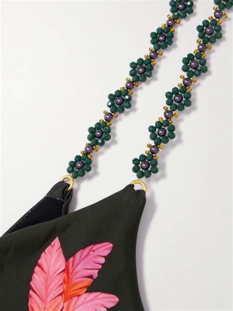 Agua By Agua Bendita Net Sustain Magia Habitat Embellished Floral Print Recycled Bikini Top