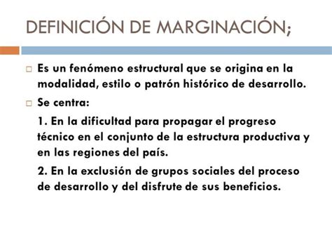 Definici N De Marginaci N Qu Es Significado Y Concepto