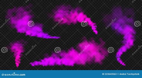 Efeito De Neblina De Fumaça Roxa Realista Nevoeiro Colorido Sobre