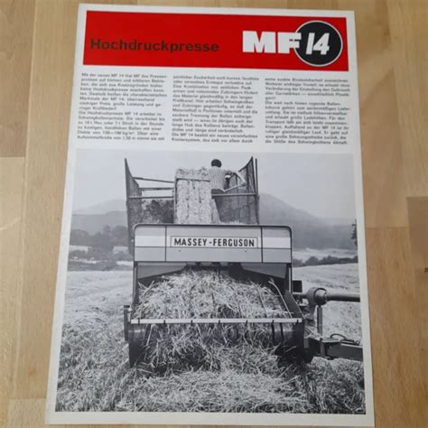 Orig Schlepper Prospekt Massey Ferguson Mf Strohpresse Traktor Eur