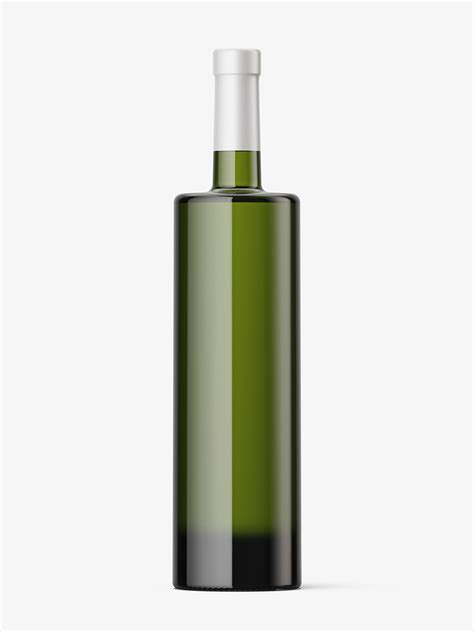 Green wine bottle mockup - Smarty Mockups