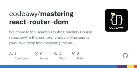 GitHub Codeawy Mastering React Router Dom Welcome To The ReactJS